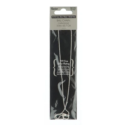 18" Silver Plated Ball Chain Necklace by hildie & jo