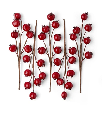 5pk Christmas Red Berry Picks by Bloom Room