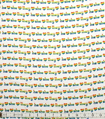 Pride Pronouns Super Snuggle Flannel Fabric