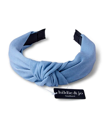 5mm Denim Blue Knotted Headband by hildie & jo