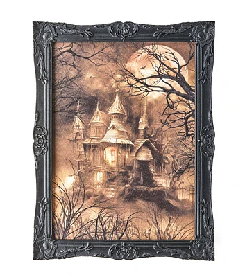 14.5" x 19.5" Halloween LED Castle in Framed Wall Art  by Place & Time