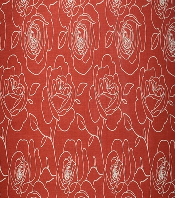 White Roses on Red Quilt Cotton Fabric by Quilter's Showcase