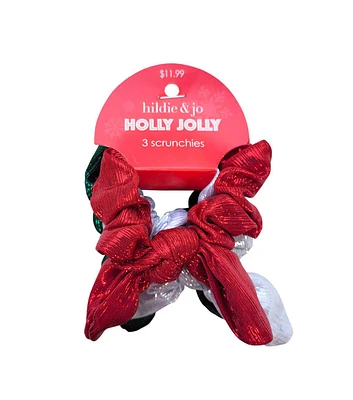 3ct Christmas Bow Hair Scrunchies by hildie & jo