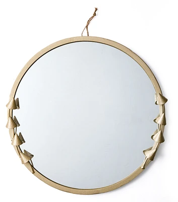 16" Gold Round Mushroom Glass Mirror by Place & Time