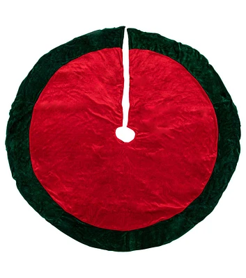 Northlight 60" Red Traditional Christmas Tree Skirt With Green Border