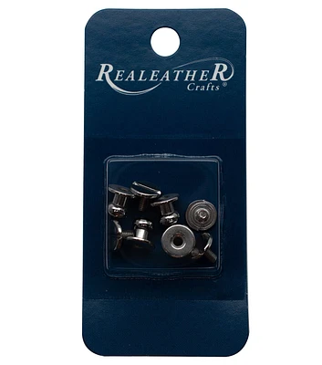 Realeather 4pk Button Studs Nickel