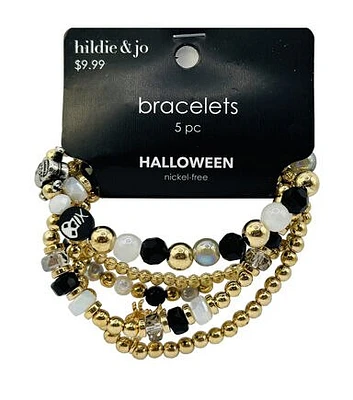 5ct Halloween Gold Beaded Bracelets