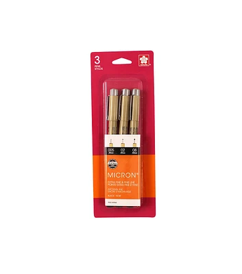 Pigma Micron Pen Set Black 3pk