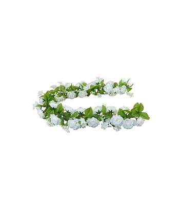 65" White Rose & Berry Garland by Bloom Room