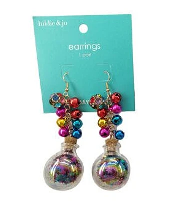 3" Christmas Multicolor Bells & Ornament Drop Earrings by hildie & jo