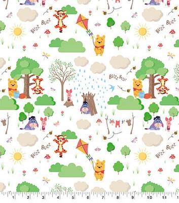 Pooh Little World Cotton Fabric