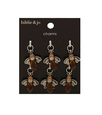 6ct Amber Bead & Antiqued Silver Bee Charms by hildie & jo