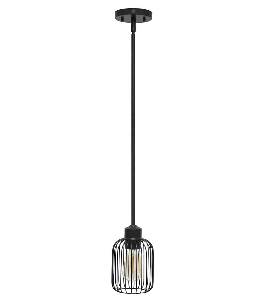 All The Rages 7" Metal Hanging Caged Mini Pendant Ceiling Light Fixture