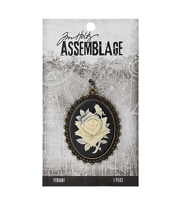 Tim Holtz Assemblage 2" Rose Cameo Pendant