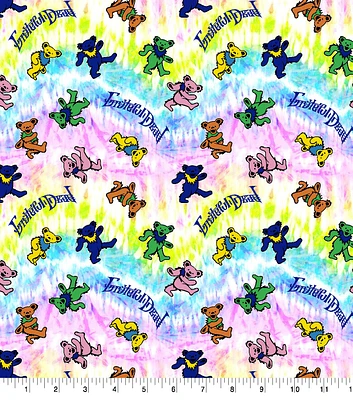 Grateful Dead Cotton Fabric Dancing Bears