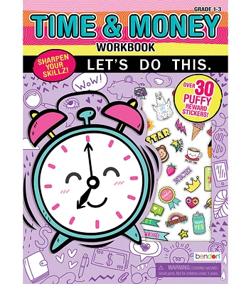 Bendon Time & Money Workbook With Puffy Stickers