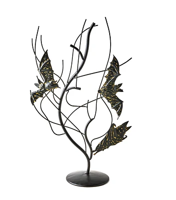 23" Halloween Black Iron Tree With Bats by Place & Time