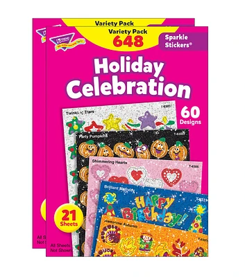 Trend 1296pc Holiday Celebration Sparkle Stickers