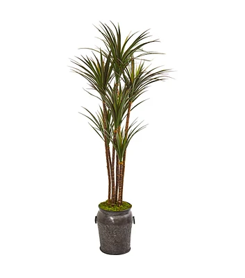 Nearly Natural 6' Giant Yucca UV Resistant Tree in Decorative Planter