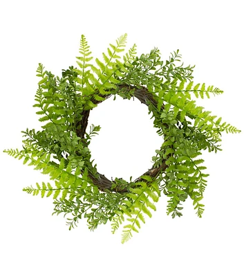 Northlight 18" Spring Green Fern Leaves Wreath