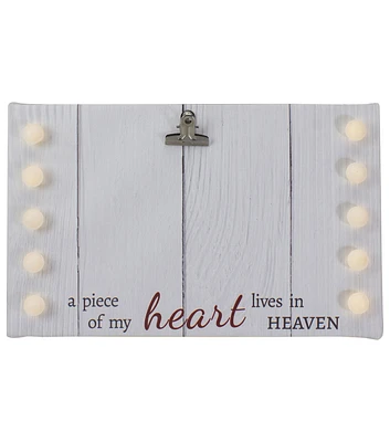 Northlight 10" LED 4" x 6" In My Heart Canvas Photo Clip