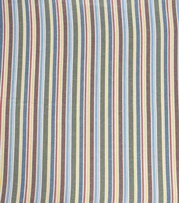 Blue & Red Stripe Cotton Linen Shirting Fabric