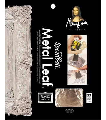 Mona Lisa Metal Leafing Sheets Silver  5-1/2" x 5-1/2"