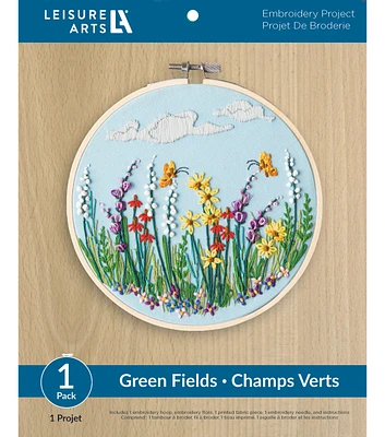 Leisure Arts 8" Green Fields Embroidery Kit