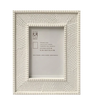 2.5" x 3.5" White Plastic Tabletop Picture Frame by Place & Time