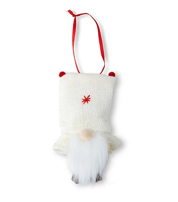 4" Christmas White Gnome Felt Ornament by Place & Time