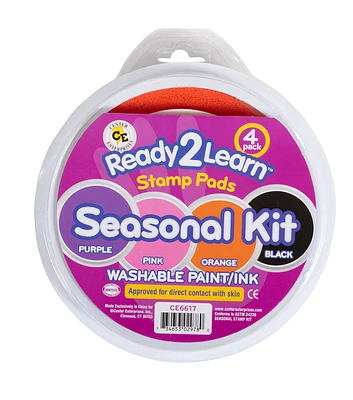 Ready 2 Learn 4ct Jumbo Seasonal Circular Washable Stamp Pads Kit