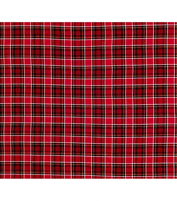 Red & Tartan Plaid Super Snuggle Flannel Fabric