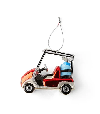 4" Christmas Golf Cart Glass Ornament by Place & Time