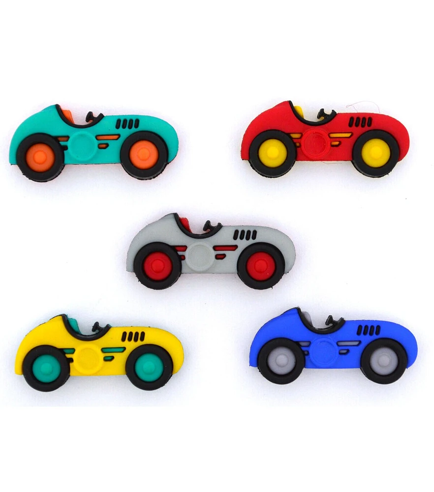 Dress It Up 5ct Little Boy Speed Racers Novelty Buttons