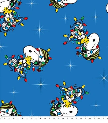 Peanuts Snoopy Lights Toss Fleece Fabric