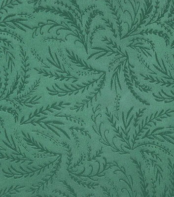 Green Tonal Leaves Silky Jacquard Fabric