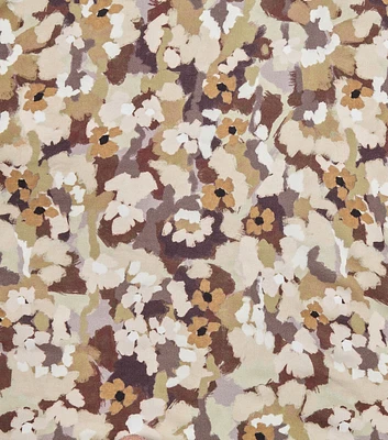 Brown & Green Abstract Floral Viscose Fabric