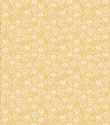 Springs Creative Outline Sunflower on Yellow Premium Cotton Fabric