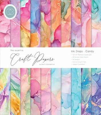 Craft Consortium 30 Sheet 12" x 12" Candy Double Sided Paper Pack