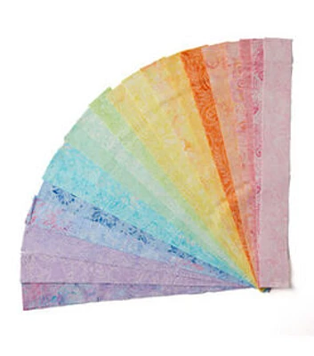 2.5" Pastel Batik Cotton Fabric Strips 40pc