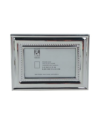 3.5" x 2.5" Silver Metal Tabletop Picture Frame by Place & Time