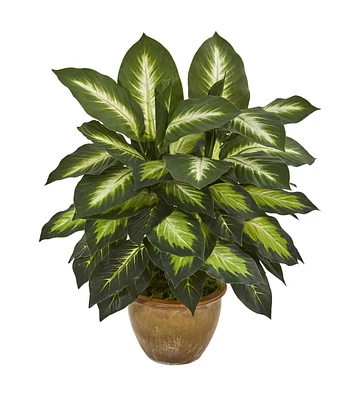 Nearly Natural Artificial Dieffenbachia with Ceramic Pot