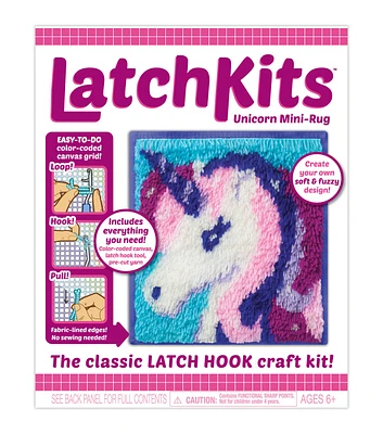 Play Monster 9" x 11" Unicorn Latch Hook Craft Kit