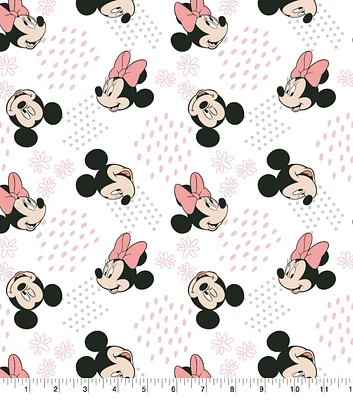 Disney Mickey & Minnie Mouse Sketch Floral Cotton Fabric