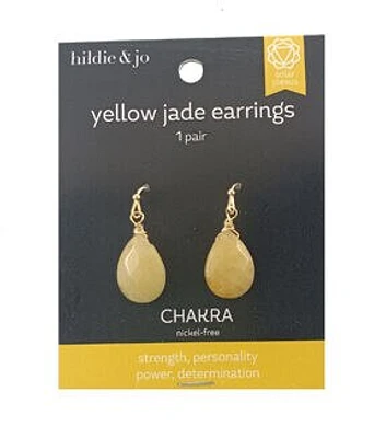 1" Yellow Citrine Teardrop Earrings by hildie & jo