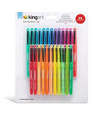 Kingart Studio Felt Tip Pens Set 24pc