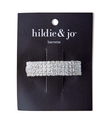 Silver & Clear Round Crystal Barrette by hildie & jo