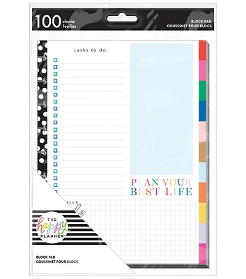 Happy Planner Classic 100 Sheet Bold and Bright Block Pad