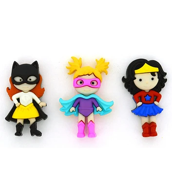 Dress It Up 3ct Little Girl Power Shank Buttons