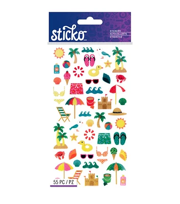 Sticko Stickers Mini Beach Travel Icons